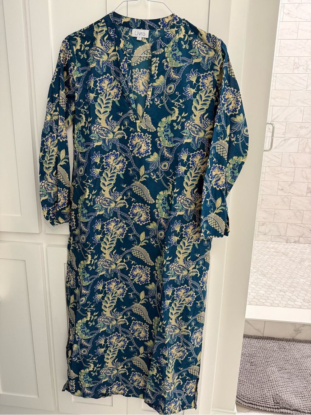 Livro blue and cream Maxi Dress
